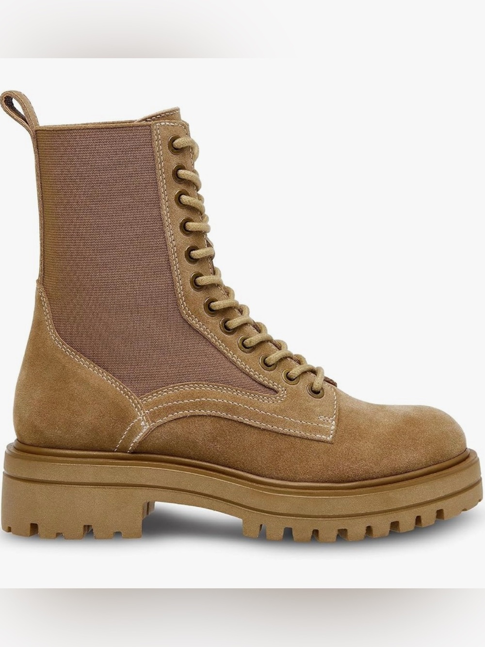 Steve Madden Kenny Combat Boot In Taupe Suede Women’s Size 6M New In Box